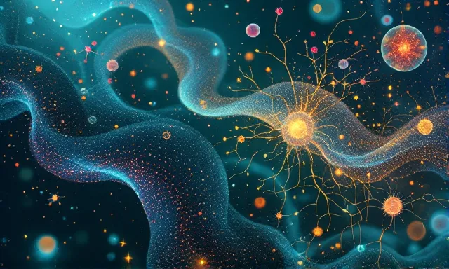 Abstract NAD+ cellular energy research illustration